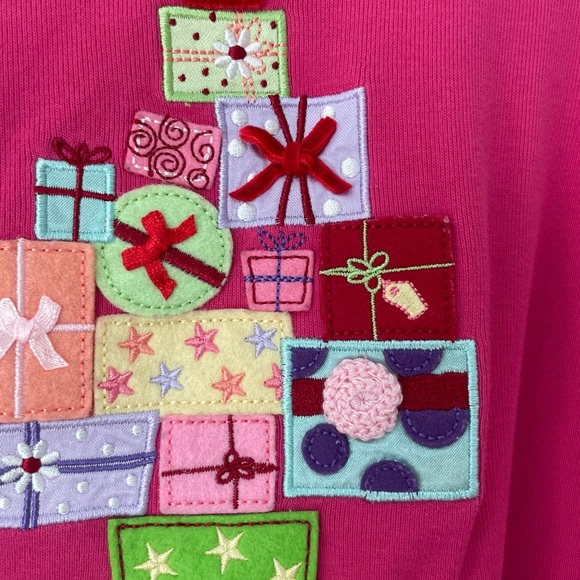 Talbots Kids Pink Long-sleeve Present Tree Girls 12 - Picture 3 of 9